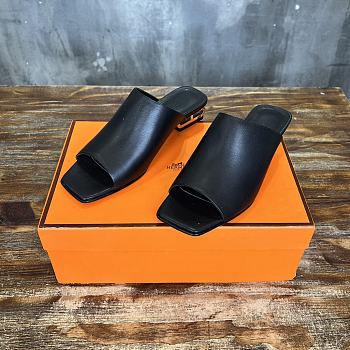 Hermes Black Slides 2.5cm