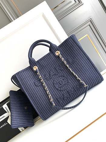 Chanel Shopping Tote Bag Denim 38cm