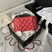 Chanel 24A Top Handle Vanity Case Red Lambskin 17cm - 2