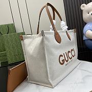 Gucci Medium Tote Bag With Gucci Print Beige 41.5x29x18.5cm - 6