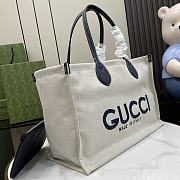 Gucci Medium Tote Bag With Gucci Print Black 41.5x29x18.5cm - 4