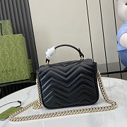 Gucci GG Marmont Mini Top Handle Bag Black 17x13x6cm - 5