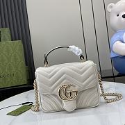 Gucci GG Marmont Mini Top Handle Bag Light Grey 17x13x6cm - 1