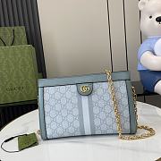 Gucci Ophidia GG Small Shoulder Bag Dusty Blue 26x17.5x8cm - 1