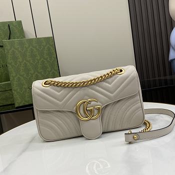 Gucci GG Marmont Small Shoulder Bag Light Grey 26x13x6cm