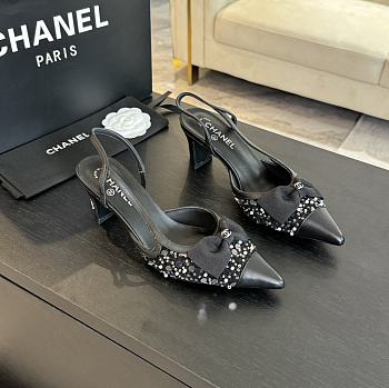 Chanel Slingback Black Heel 6.5cm