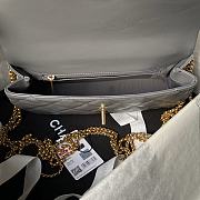 Chanel Flap Bag Grey Lambskin Gold 26x15x7cm - 4