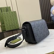 Gucci GG Rubber-effect Super Mini Bag Black 17.5x11x6.5cm - 5