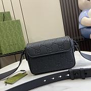 Gucci GG Rubber-effect Super Mini Bag Black 17.5x11x6.5cm - 3