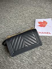 Chanel Leboy Bag Black Chevron Caviar Gold 25cm - 3