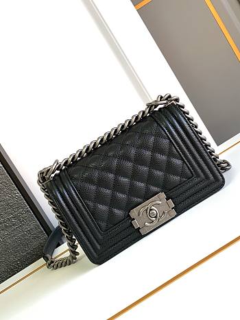 Chanel Small Leboy Bag Black Caviar Silver 20cm