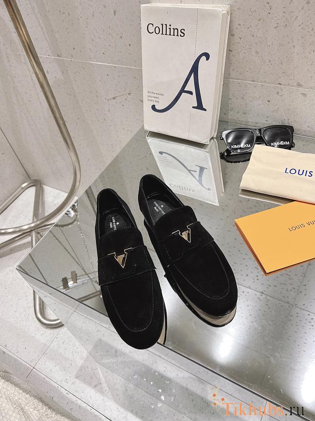 Louis Vuitton LV Black Suede Loafer - 1