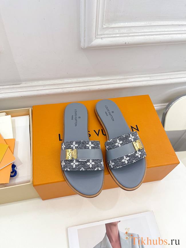 Louis Vuitton LV Grey Slides - 1