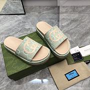 Gucci Green Sandal Slides - 1