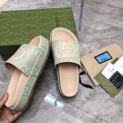 Gucci Green Sandal Slides - 5