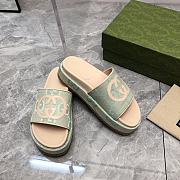 Gucci Green Sandal Slides - 2