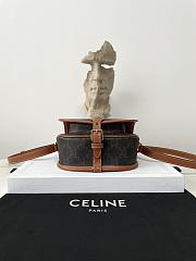 Celine Medium Folco Bag Triomphe Canvas Calfskin 18.5x17x7cm - 5