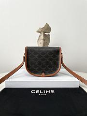 Celine Medium Folco Bag Triomphe Canvas Calfskin 18.5x17x7cm - 3