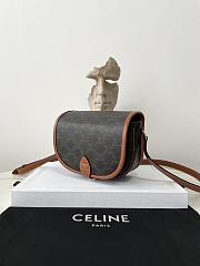 Celine Medium Folco Bag Triomphe Canvas Calfskin 18.5x17x7cm - 2