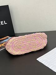 Chanel Small Tote Raffia Gold Beige Pink 24.5 x 32 x 10 cm - 6