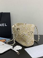 Chanel Small Tote Raffia Gold Beige White 24.5 x 32 x 10 cm - 5