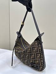 Fendi Simply Medium Brown FF Jacquard Fabric Bag 34.5x20x4.5cm - 4