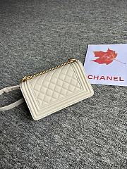 Chanel Small Leboy Bag White Caviar Gold 20cm - 6