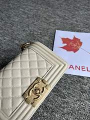 Chanel Small Leboy Bag White Caviar Gold 20cm - 5