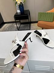 Gucci White Horsebit Leather Thong Sandal Heel 5.5cm - 2