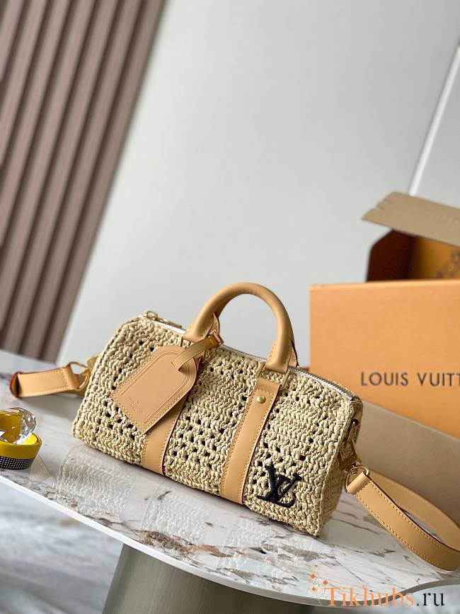 Louis Vuitton LV Keepall Bandoulière 25 Raffia 25x15x11cm - 1