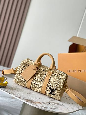 Louis Vuitton LV Keepall Bandoulière 25 Raffia 25x15x11cm