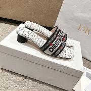 Dior Dioramour Dway Heeled Slide Black White 3.5cm - 4