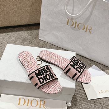 Dior Dway Cotton Pale Pink Allover Slides