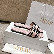 Dior Dway Cotton Pale Pink Allover Slides - 3