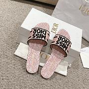 Dior Dway Cotton Pale Pink Allover Slides - 2