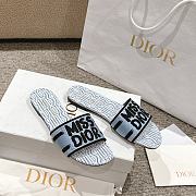 Dior Dway Cotton Pale Blue Allover Slides - 1