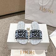 Dior Dway Cotton Pale Blue Allover Slides - 4