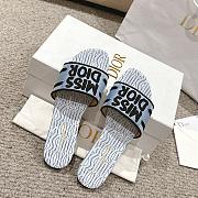 Dior Dway Cotton Pale Blue Allover Slides - 2