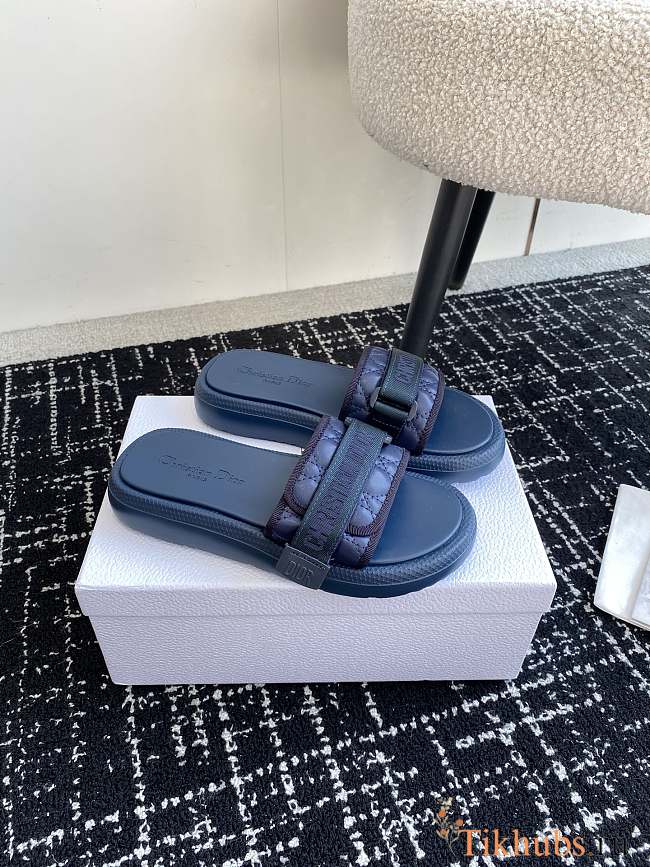 Dior Dioriviera Dio(r)evolution Slide Leather-Effect Blue - 1