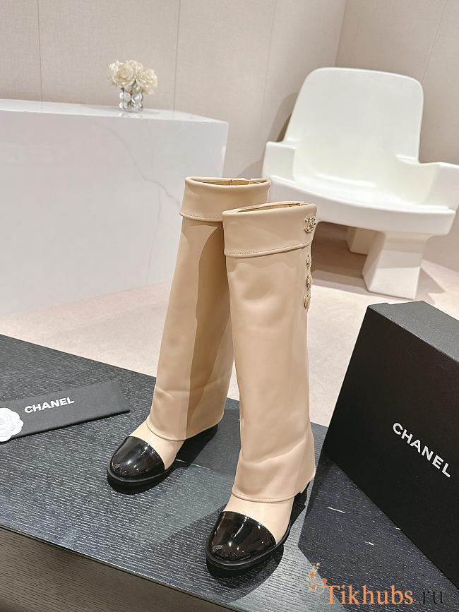 Chanel Beige Long Boots - 1