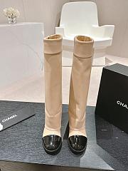 Chanel Beige Long Boots - 4