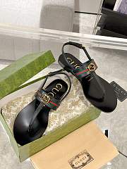 Gucci Black Interlocking G Web Sandal - 5