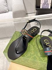 Gucci Black Interlocking G Web Sandal - 4