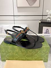 Gucci Black Interlocking G Web Sandal - 2