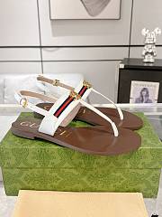 Gucci White Interlocking G Web Sandal - 4