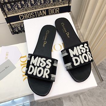 Dior Dway Slide Black White Cotton