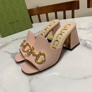 Gucci Women's Slide Sandal With Horsebit Pink 8cm