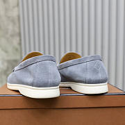 Loro Piana Suede Loafers Grey Blue - 5