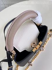 Louis Vuitton LV Mini Capucines Black Cream Gray 21x14x8cm - 3