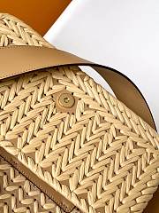 Fendi Baguette Sand Leather Interlaced Fiber Bag 27x15x6cm - 6